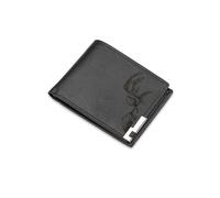 A1 Graphics Ltd Half Stag Wallet Vegan Leather Black Brown Grey Leather Majestic Deer Wallet Gift for Nature Lovers (Black)