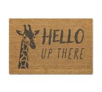 A1 Graphics Ltd Hello Up There Giraffe Brush Doormat Printed Door Mat Funny Welcome Mat