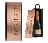 A1 Graphics Ltd Hen Party Wine Gift Box Custom Printed Wedding Present Anniversary Bridesmaid Groomsmen Bridal Gift Hen Do Christmas (Black Box/Rose Gold Mirror Lid)