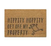 A1 Graphics Ltd Hippity Hoppety Get Off My Property Brush Doormat Printed Door Mat Funny Welcome Mat First Home Couples Housewarming Gift