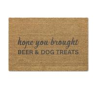 A1 Graphics Ltd Hope You Brought Beer & Dog Treats Brush Door Mat Front Door Mat Funny Doormat First Home Couples Gift