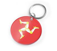 A1 Graphics Ltd Isle of Man Flag Keyring Manx TT Acrylic Keychain, Motorcycle Gift (Circle)