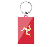A1 Graphics Ltd Isle of Man Flag Keyring Manx TT Acrylic Keychain, Motorcycle Gift (Rectangular)