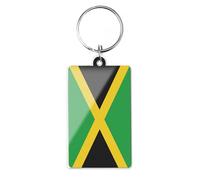 A1 Graphics Ltd Jamaica Flag Keyring Acrylic Keychain, Caribbean Rasta Accessory Gift (Rectangular)