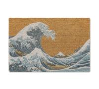 A1 Graphics Ltd Japanese Wave Brush Door Mat The Great Wave off Kanagawa Print
