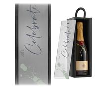 A1 Graphics Ltd Let's Celebrate Wine Box Custom Printed Weddings Anniversary Bridesmaid Groomsmen Birthdays (Black Box/Frost Lid)
