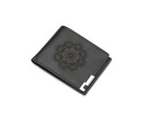 A1 Graphics Ltd Mandala Pattern Wallet Vegan Leather Black Brown Grey Spiritual Leather Wallet Gift for Art Enthusiasts (Black)
