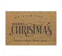 A1 Graphics Ltd Merry Christmas Doormat Printed Coir Mat, Festive Holiday Door Mat for Porch or Entryway, Winter Welcome Rug, Front Door Decor, Seasonal Gift for Home There's No Place Like Gnome