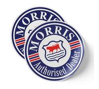 A1 Graphics Ltd Morris Authorised Dealer Sticker 2x Classic Car Vinyl Decals Minor, Marina, Traveller Official Licensed Product (50mm)