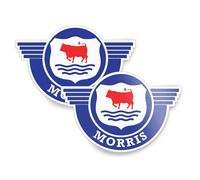 A1 Graphics Ltd Morris Badge Sticker 2x Classic Car Vinyl Decals Minor, Marina, Traveller Official Licensed Product (150mm)