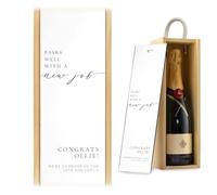 A1 Graphics Ltd Pairs Well With A New Job Wine Gift Box Custom Printed Graduate Sorry You're Leaving Colleague Friend Gift (Natural)
