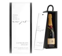 A1 Graphics Ltd Pairs Well With A New Job Wine Gift Box Custom Printed Graduate Sorry You're Leaving Colleague Friend Gift (Black)