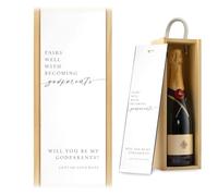 A1 Graphics Ltd Pairs Well With Becoming A Godparent Wine Gift Box Custom Printed Pregnancy Announcement (Natural)
