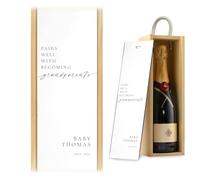 A1 Graphics Ltd Pairs Well With Becoming Grandparents Wine Gift Box Custom Printed Pregnancy Announcement (Natural)