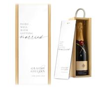 A1 Graphics Ltd Pairs Well With Getting Married Wine Gift Box Custom Printed Engagement Gift Newly Weds (Natural)