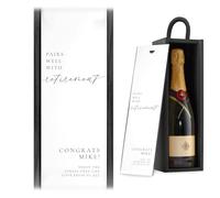 A1 Graphics Ltd Pairs Well With Retirement Wine Gift Box Custom Printed Retiring Colleague Friend Gift (Black)