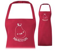 A1 Graphics Ltd Pear-fectly Cute Funny Printed Apron Cooking Baking Home Chef (Red)
