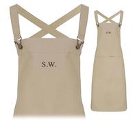A1 Graphics Ltd Personalised Barista Apron with Cross Back Baking Custom Name Home Cooking Cocktails Bar Chef Several Colours Available (Beige)