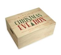 A1 Graphics Ltd Personalised Christmas Eve Box - Printed Wooden Keepsake Box for Children & Families - Festive Christmas Eve Tradition Gift with Custom Name - Trees Design (Large)