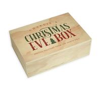 A1 Graphics Ltd Personalised Christmas Eve Box - Printed Wooden Keepsake Box for Children & Families - Festive Christmas Eve Tradition Gift with Custom Name - Trees Design (Small)