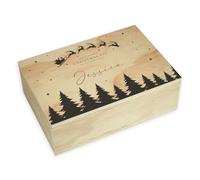 A1 Graphics Ltd Personalised Christmas Eve Box - Printed Wooden Keepsake Box for Children & Families - Festive Christmas Eve Tradition Gift with Custom Name - Special Delivery Design (Small)