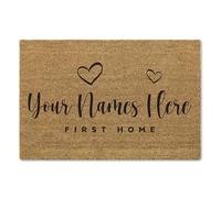 A1 Graphics Ltd Personalised First Home Brush Door Mat Front Door Mat New Home Couple's Gift Family Name
