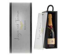 A1 Graphics Ltd Personalised Gold Leaf Wine Box Custom Printed Couples Gift Weddings Anniversary Bridesmaid Groomsmen Birthdays (Black Box/Frost Lid)