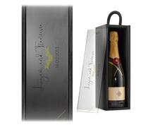 A1 Graphics Ltd Personalised Gold Leaf Wine Box Custom Printed Couples Gift Weddings Anniversary Bridesmaid Groomsmen Birthdays (Black Box/Clear Lid)