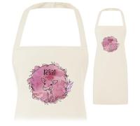 A1 Graphics Ltd Personalised Kids Apron Matching Adult Chef Name Parent Child Custom Name for Cooking Baking at Home Father Son Mother Daughter Design 3 (Pink, Adult)