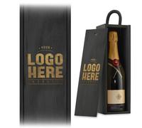 A1 Graphics Ltd Personalised Logo Wine Box Custom Laser Engraved Gift Birthday Business Company (Black)