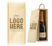 A1 Graphics Ltd Personalised Logo Wine Box Custom Laser Engraved Gift Birthday Business Company (Natural)
