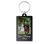 A1 Graphics Ltd Personalised Photo Keyring Black Custom Message Keychain Gift for Boyfriend, Girlfriend, Mum, Dad, Anniversary, Birthday, Wedding, Christmas, Valentine’s Day Keepsake