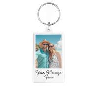 A1 Graphics Ltd Personalised Photo Keyring Clear Custom Message Keychain Gift for Boyfriend, Girlfriend, Mum, Dad, Anniversary, Birthday, Wedding, Christmas, Valentine’s Day Keepsake
