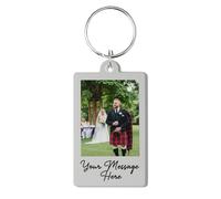A1 Graphics Ltd Personalised Photo Keyring Silver Custom Message Keychain Gift for Boyfriend, Girlfriend, Mum, Dad, Anniversary, Birthday, Wedding, Christmas, Valentine’s Day Keepsake
