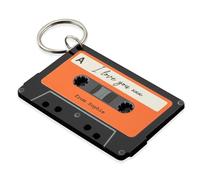 A1 Graphics Ltd Personalised Song Message Cassette Keychain Custom Song Retro Tape Keyring (Black)