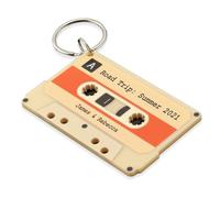 A1 Graphics Ltd Personalised Song Message Cassette Keychain Custom Song Retro Tape Keyring (Cream)