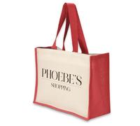 A1 Graphics Ltd Personalised Tote Bag Custom Large Jute Shopping Bag With Custom Name & Text (Red)