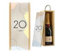 A1 Graphics Ltd Personalised Wine Box Custom Printed Birthday Gift Weddings Anniversary Bridesmaid Groomsmen Birthday Celebration (Natural Box/Frost Lid)
