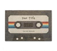 A1 Graphics Ltd Retro Cassette Doormat Custom Text Vintage Mixtape Style Welcome Mat, Personalised Music Lovers Gift, 80s Nostalgia Décor (Design 1)