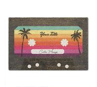 A1 Graphics Ltd Retro Cassette Doormat Custom Text Vintage Mixtape Style Welcome Mat, Personalised Music Lovers Gift, 80s Nostalgia Décor (Design 3)