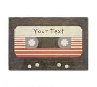 A1 Graphics Ltd Retro Cassette Doormat Custom Text Vintage Mixtape Style Welcome Mat, Personalised Music Lovers Gift, 80s Nostalgia Décor (Design 7)