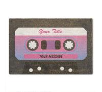 A1 Graphics Ltd Retro Cassette Doormat Custom Text Vintage Mixtape Style Welcome Mat, Personalised Music Lovers Gift, 80s Nostalgia Décor (Design 6)
