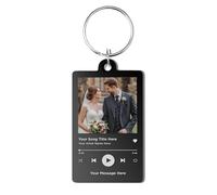 A1 Graphics Ltd Song Keychain Personalised Album Style Keyring Black Music Boyfriend Girlfriend Valentines Music Love Birthday Wedding Christmas