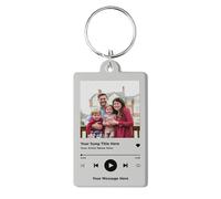 A1 Graphics Ltd Song Keychain Personalised Album Style Keyring Silver Music Boyfriend Girlfriend Valentines Music Love Birthday Wedding Christmas