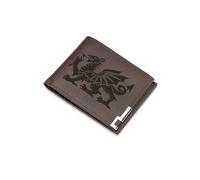 A1 Graphics Ltd Welsh Dragon Wallet Vegan Leather Black Brown Grey Leather Wales National Flag Wallet Gift for Welsh Heritage Lovers (Brown)