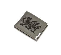 A1 Graphics Ltd Welsh Dragon Wallet Vegan Leather Black Brown Grey Leather Wales National Flag Wallet Gift for Welsh Heritage Lovers (Grey)