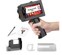 A1 Handheld Inkjet Printer,Portable Handheld Printer Gun for Expiry Date/Batch Number/Text/Logo/QR Code/Barcode/Serial Number, Inkjet Coding Machine for Cardboard/Plastic/Ceramic/Wood/Fabric/Metal
