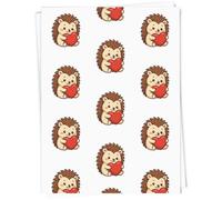 A1 'Hedgehog Heart Hug' Gift Wrap/Wrapping Paper Sheet (GI00111089)