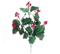 A1-Homes 3 x Artificial Green Holly Bush with Berries - 6 Heads each - Christmas Decoration Home Grave