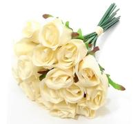 A1-Homes 30cm Bunch/Bundle of 18 Artificial Roses (1 Bunch, Cream)